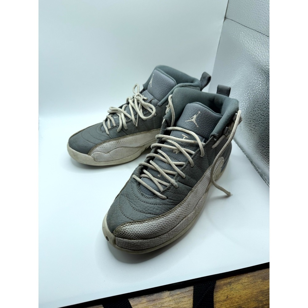 Air Jordan 12 Retro GS 153265-015 Boys 6.5 Sneaker Stealth Gray Leather‎ Shoes